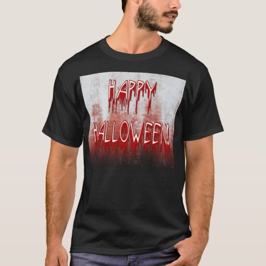 T-shirt Souffrant Happy Halloween sang satiné Mens Tee (Devant)