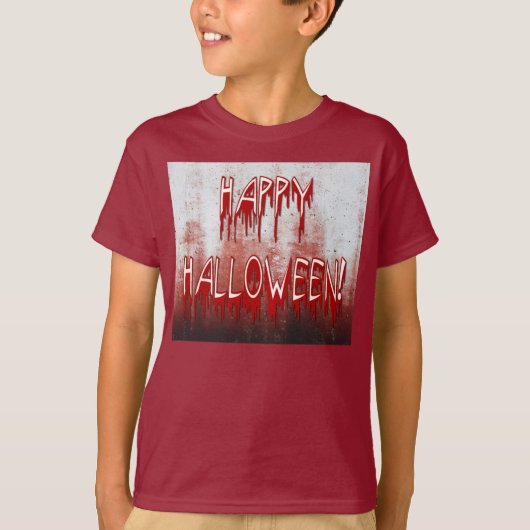 T-shirt Souffrir Joyeux Halloween sang saintes enfants Tee (Devant)