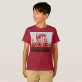 T-shirt Souffrir Joyeux Halloween sang saintes enfants Tee (Devant entier)