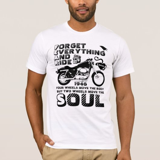 T-shirt Soul Biker, Date de naissance personnalisée (Devant)