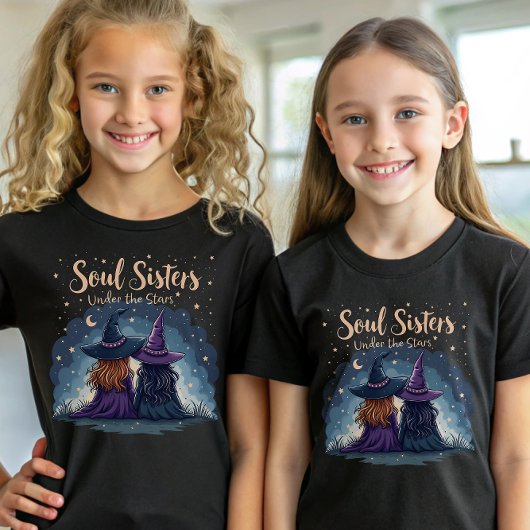 T-shirt Soul Soeurs sous les étoiles Magical Witchy Friend