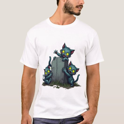 T-shirt Soulèvement de chatons zombies (Devant)