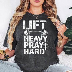 T-shirt Soulever Lourd Prier Fort Fitness Chrétien Haltère