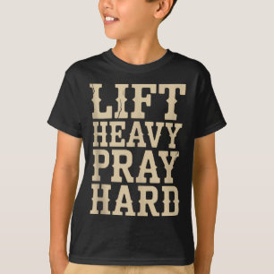 T-shirt Soulever Lourds Prier Fort Gym Cadeau Chrétien Jés