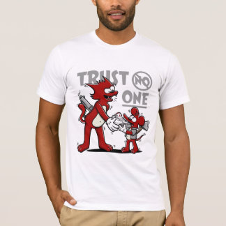T-shirt Soulhouse "Trust No One" Red Cartoon Graphic Tee