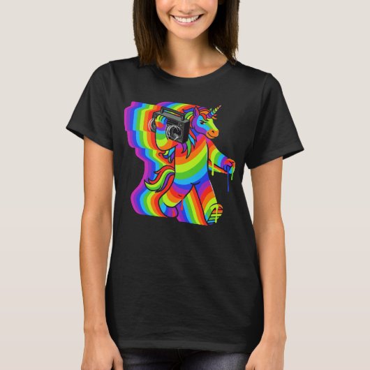 T-shirt Sound licorne ghetto blaster (Devant)
