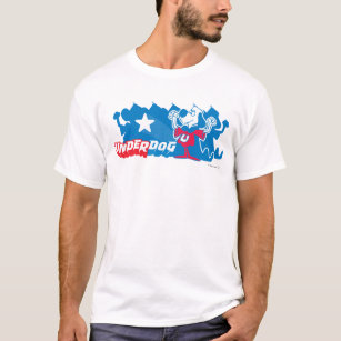 T-shirt Soupçon  Pose héroïque sur les ombres bleues et lo