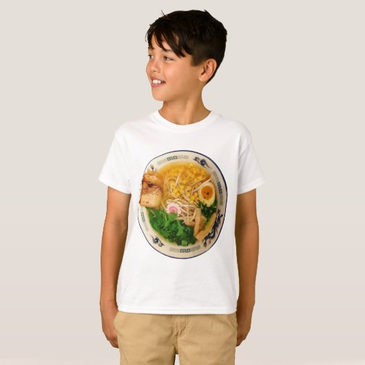 T-shirt Soupe aux nouilles de ramen de porc (Devant entier)