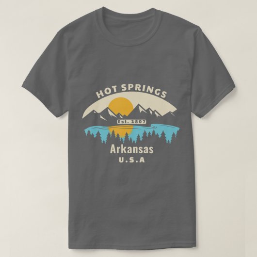 T-shirt Sources chaudes Arkansas Souvenir Mountain Sunset  (Design devant)