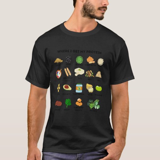 T-shirt Sources de protéines végétaliennes (Devant)