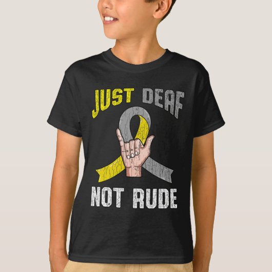 T-shirt Sourd Pas Rude Apparence Sensibilisation Asl Langu (Devant)