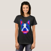 T-shirt Souriant Boston Terrier Visage En Aquarelles Lumin (Devant entier)