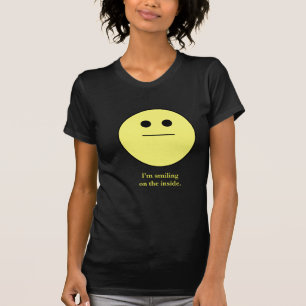 T-shirt souriant-visage ne souriant pas "je souris sur