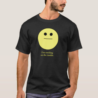 T-shirt souriant-visage ne souriant pas "je souris sur