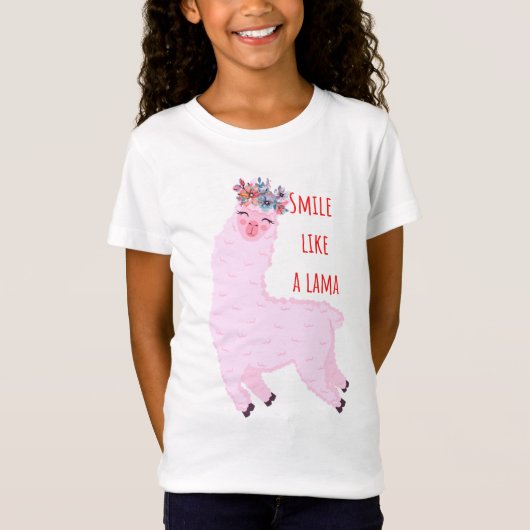 T-Shirt Souriez comme un lama (Devant)