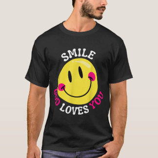 T-shirt Souriez Dieu Vous Aime Bonne Foi Aimez Jésus Chris