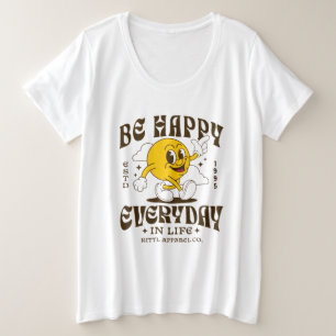 T-shirt sourire café Be Happy ,Vibe positive migno