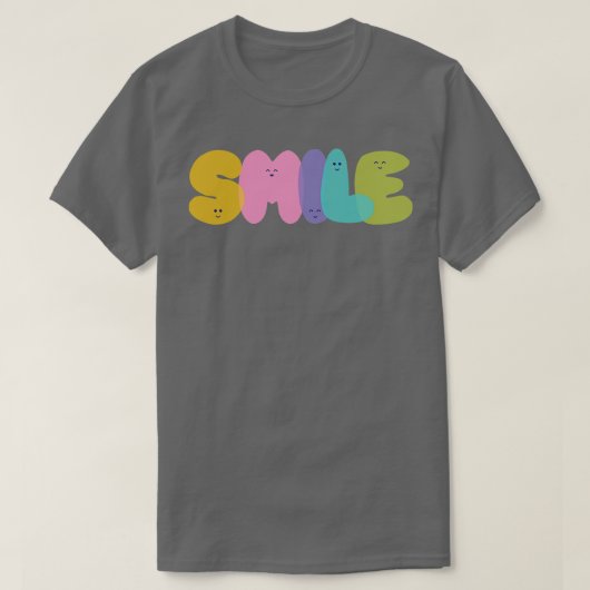 T-shirt sourire dans différentes couleurs de variation en (Design devant)