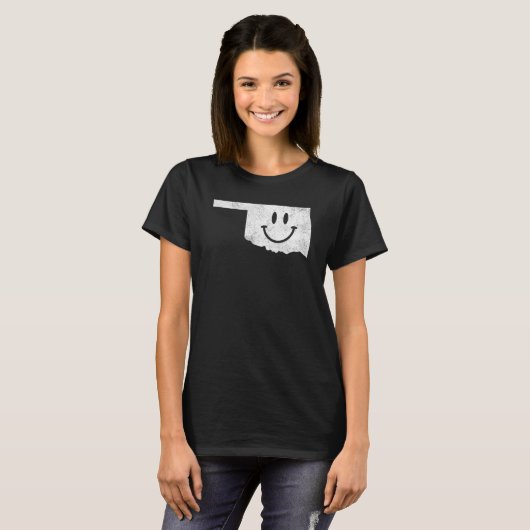 T-shirt Sourire Dans Ok U2013 Oklahoma Face Heureux (Devant entier)