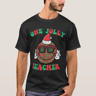T-shirt Sourire de Noël Paix Joyeux Professeur Rétro Xmas