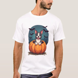 T-shirt Sourire de Pitbull de citrouille