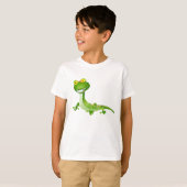 T-shirt sourire du lézard coupé (Devant entier)