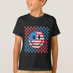 T-shirt Sourire groovy 4 juillet Drapeau américain Liberté