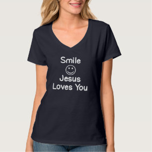 T-shirt Sourire Inspirationnel Jésus Vous Aime. Foi