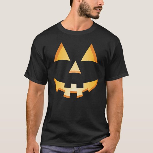 T-shirt Sourire Jack-o'-lantern Halloween Citrouille Fa sc (Devant)