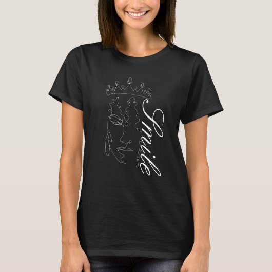 T-shirt Sourire moderne émancipation féminine minimum lign (Devant)