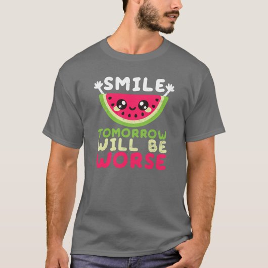 T-shirt sourire pastèque drôle (Devant)