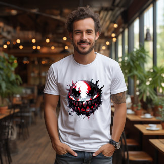 T-shirt Sourire sinistre éclaboussé d'encre