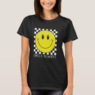 T-shirt Sourire toujours mignon Jaune Joyeux visage souria