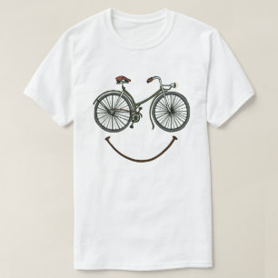 T-shirt Sourire Visage vélo drôle Vélo Vélo Cadeau Cyclist