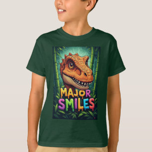 T-shirt Sourires majeurs dinosaure de dessin animé coloré