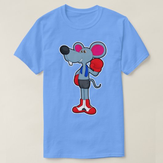 T-shirt Souris à la boxe avec gants de boxe 2 (Design devant)