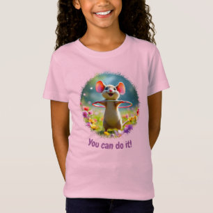 T-Shirt Souris amusante et mignonne avec cerceau hula, per