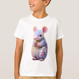 T-shirt Souris Armadillo à l'échelle Arc-en-ciel Pastel po