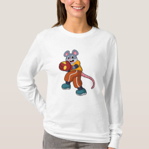 T-shirt Souris au baseball avec gant de baseball