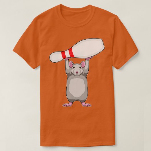 T-shirt Souris au Bowling avec quille de bowling (Design devant)