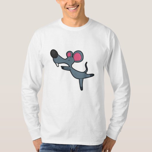 T-shirt Souris au Yoga Exercice d'étirement (Devant)