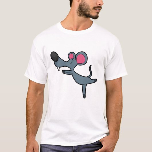 T-shirt Souris au Yoga Exercice d'étirement (Devant)