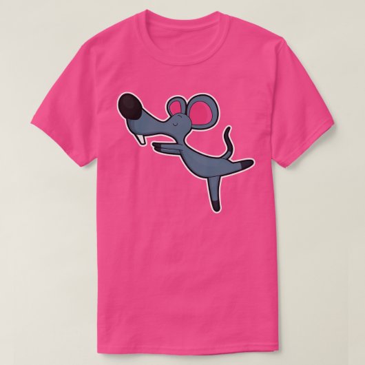 T-shirt Souris au Yoga Exercice d'étirement (Design devant)