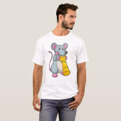 T-shirt Souris aux échecs avec pièce d'échecs Pawn (Devant entier)