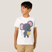 T-shirt Souris caricaturale avec fromage animal adorable (Devant entier)