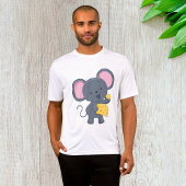 T-shirt Souris caricaturale avec fromage animal adorable