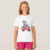 T-shirt Souris comme Biker avec Scooter.PNG (Devant entier)