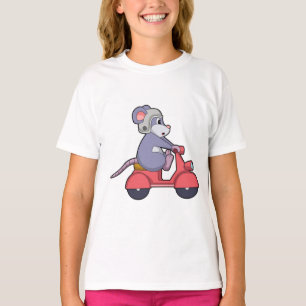 T-shirt Souris comme Biker avec Scooter.PNG