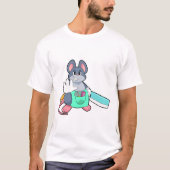 T-shirt Souris comme coiffeur avec ciseaux et comble (Devant)