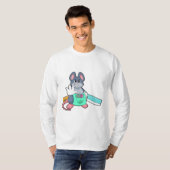 T-shirt Souris comme coiffeur avec ciseaux et comble (Devant entier)